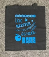 Tas cadeau bedankt meester grijs