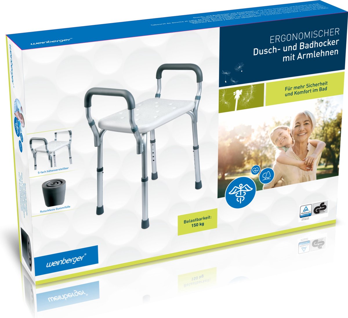 Weinberger 06956 Douche krukje In hoogte instelbaar Hulpmiddel voor