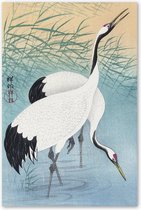 Graphic Message - Schilderij op Canvas - Kraanvogels - Japans - Japan - Woonkamer Kunst