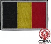 Belgische Vlag Geborduurde Militaire Patch Embleem Met Klittenband - 8 x 5 cm