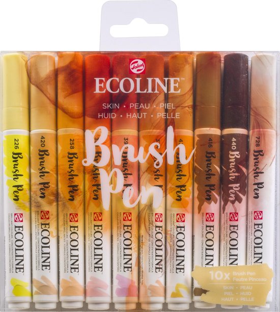 Talens Ecoline Brush Pen 10 stuks Huid Brushpen