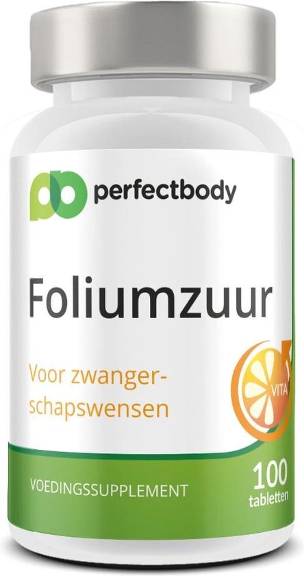 melk wit sectie wenselijk Foliumzuur (vitamine B11) Tabletten - 100 Tabletten - PerfectBody.nl |  bol.com