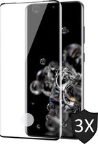 Screenprotector geschikt voor Samsung S20 Ultra - Full Screen Protector Glas - 3 Stuks