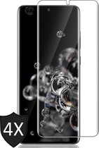 Screenprotector geschikt voor Samsung S20 Ultra - Full Glas PET Folie Screen Protector - 4 Stuks