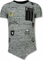 Longfit Asymmetric Embroidery - T-Shirt Patches - US Army - Groen