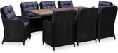 Tuin Loungeset Zwart (Incl LW Fleece deken) - Lounge bank tuin - Tuinbank - Loungebank - Tuinset - Tafelset tuin - Bistroset