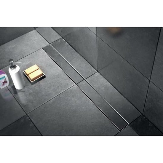 Brauer douchegoot 100cm met vloerflens zero/tegelinlegrooster