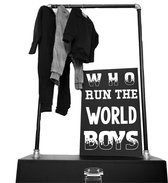 Tekst op wandbord jongens kamer-who run the world boy-kinderkamer tekstbord-60x40 cm