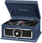 Victrola VTA-810B - Retro Platenspeler, Bluetooth, 4 in 1, Mahonie Blauw