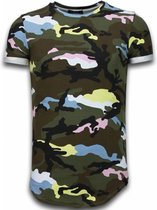 Known Camouflage T-shirt - Long Fit Shirt Army - Pink