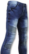 Heren Jeans - Biker Jeans Heren - Broek Kopen - Blauw