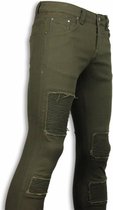 Exclusieve Biker Jeans - Slim Fit Biker Jeans - Groen