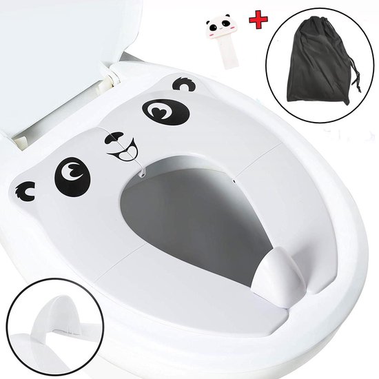 Kelder klok Primitief Upgrade WC Bril Verkleiner Wit met Pandaprint met Zwarte Wasbare Tas  Inclusief Panda... | bol.com