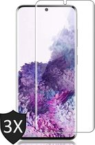 Screenprotector geschikt voor Samsung S20 - Full Glas PET Folie Screen Protector - 3 Stuks