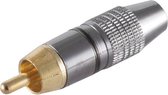 Premium Tulp (m) audio/video connector - tot 7mm - verguld - brons / zwart
