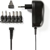 Nedis Universele AC-Stroomadapter | 12 W | 3 - 12 V DC | 1.80 m | 1 A A | 6 plug(s) | Zwart