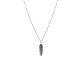 Lucardi Dames Ketting met hanger veer Bali - Echt Zilver - Ketting - Cadeau - 42 cm - Zilverkleurig