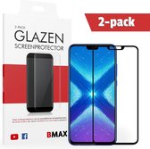 2-pack BMAX geschikt voor Honor 8X Screenprotector Full Cover Glas / Dekt het volledige scherm! / Beschermglas / Tempered Glass / Glasplaatje