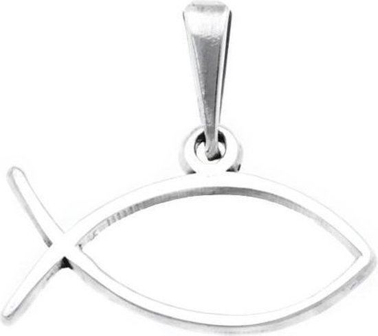 Zilveren Ichtus open kettinghanger