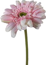 Viv! Home Luxuries Gerbera - 2 stuks - zijden bloem - roze - topkwaliteit