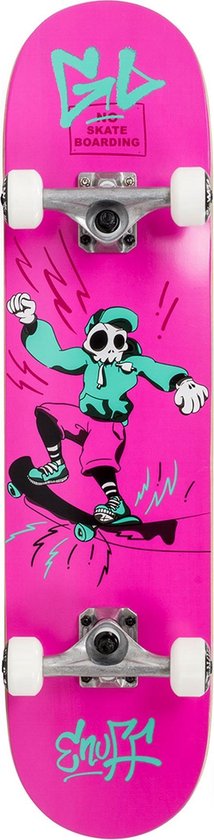 Enuff Skateboard - Skully - roze/blauw/zwart/wit
