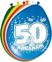 40x Ballonnen versiering 50 jaar Abraham thema feestartikelen 50 geworden