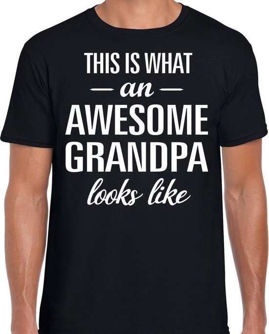 Foto: Awesome grandpa geweldige opa cadeau vaderdag t shirt zwart heren vaderdag cadeau xxl