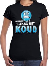 Funny emoticon t-shirt ik heb het helemaal niet koud zwart dames M