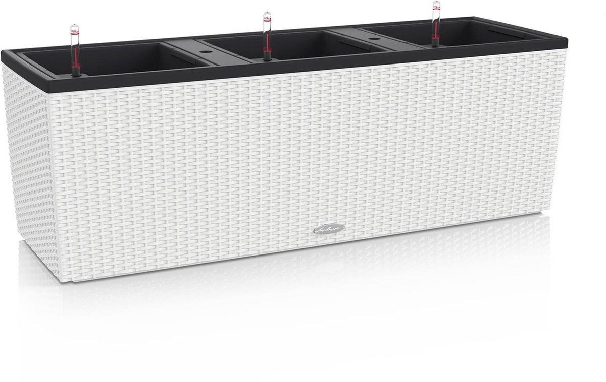 LECHUZA TRIO COTTAGE 40 - Plantenbak - met uitneembare binnenbakken - met bewateringssysteem - ALL-IN-ONE set met LECHUZA-PON - wit