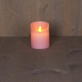 2x Roze LED kaars / stompkaars 10 cm - Luxe kaarsen op batterijen met bewegende vlam
