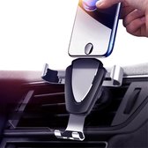 Ventilatierooster - Houder carkit Auto Luchtrooster iPhone Samsung Smartphone Zilver - Zwart luxe