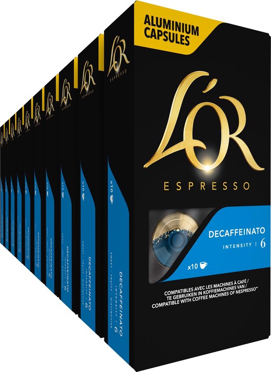 L'OR Espresso Decaffeinato Koffiecups - Intensiteit 6/12 - 10 x 10 capsules