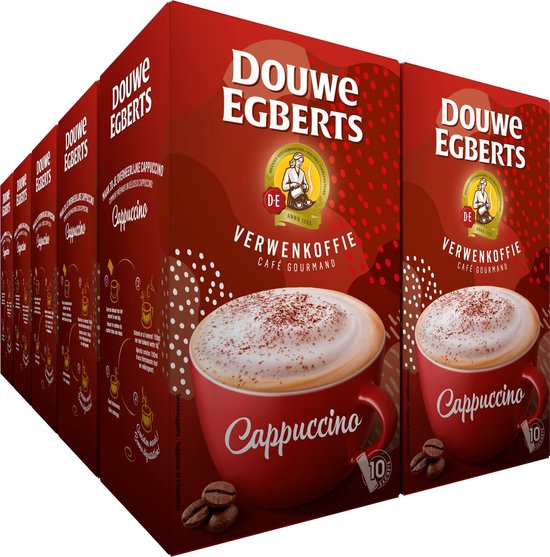 Douwe Egberts Verwenkoffie Cappuccino Oploskoffie - 10 x 10 zakjes