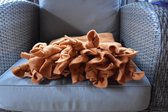 Plaid - Deken - Fleece - Hoogwaardig - Ideaal Tegen De Koude - Leuk Idee Als Cadeau - Uni Oranje - 140 cm x 220 cm