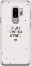 Samsung S9 Plus hoesje siliconen - Collect beautiful moments | Samsung Galaxy S9 Plus case | Bruin/beige | TPU backcover transparant