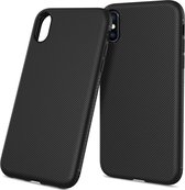 Apple iPhone X - iPhone XS Carbon Backcover - Zwart - TPU - Shockproof
