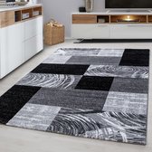 Tapijtenloods Parma Design Vloerkleed Zwart / Grijs Laagpolig - 160x230 CM