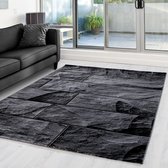 Parma Design Vloerkleed Zwart / Grijs Laagpolig- 200x290 CM.