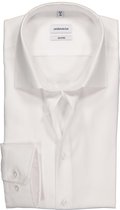 Seidensticker shaped fit overhemd - wit structuur - Strijkvrij - Boordmaat: 38