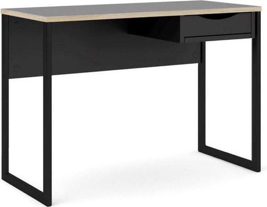 Fula bureau 110 cm 1 lade zwart, mat zwart. | bol.com