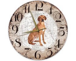 Houten Klok - 30cm - Hond - Rhodesian Ridgeback