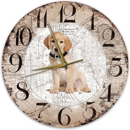 veiligheid Trouwens voor eeuwig Houten Klok - 30cm - Hond - Labrador | bol.com