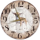 Houten Klok - 30cm - Hond - Chihuahua kort haar