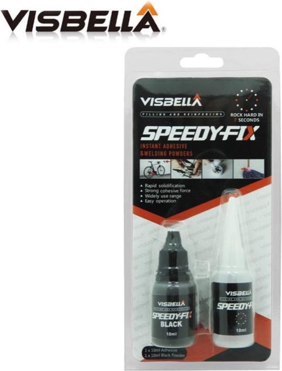 Visbella Speedy- fix (black) 2 componentenlijm secondenlijm (Hitte  bestendig) ultra... | bol.com