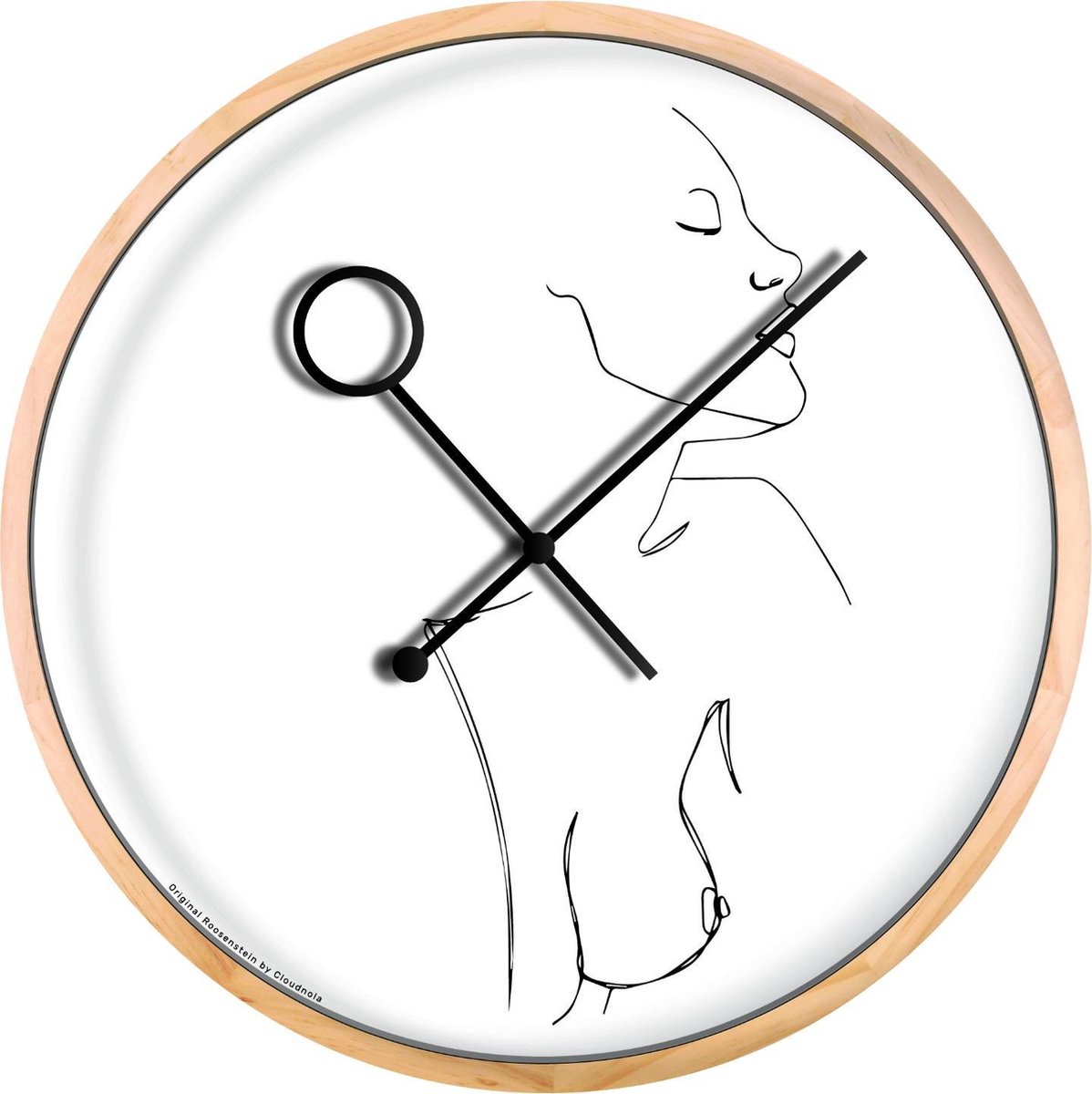 Cloudnola Girl Wall clock 42 cmTessa Roosenstein - Line Art Klok