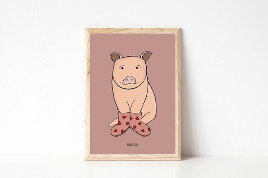 Kind Piggy Kinderkamer Poster Poster