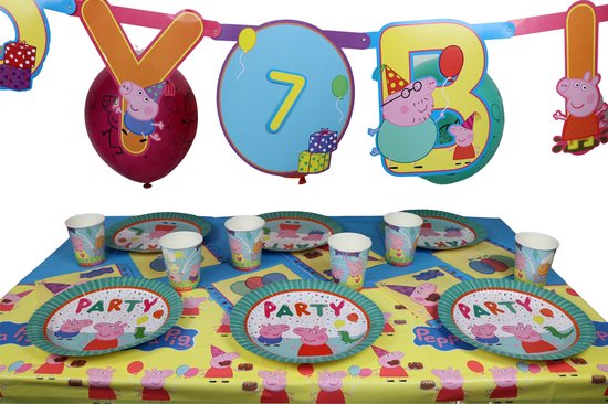 voorkomen ontwikkeling Mortal Peppa Pig Versiering voor Verjaardag met Pappa Pig Feestdecoratie |  Feestpakket 12... | bol.com