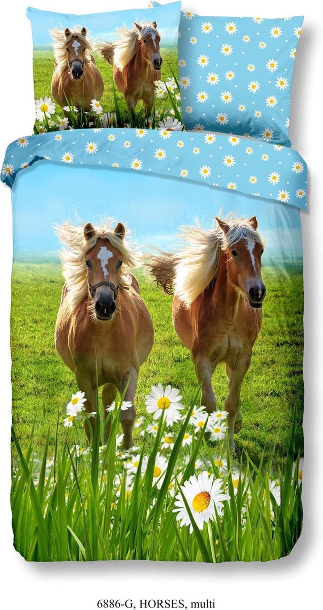 Good Morning Kinderdekbedovertrek "Haflinger paarden" - Multi - (135x200 cm) - Katoen