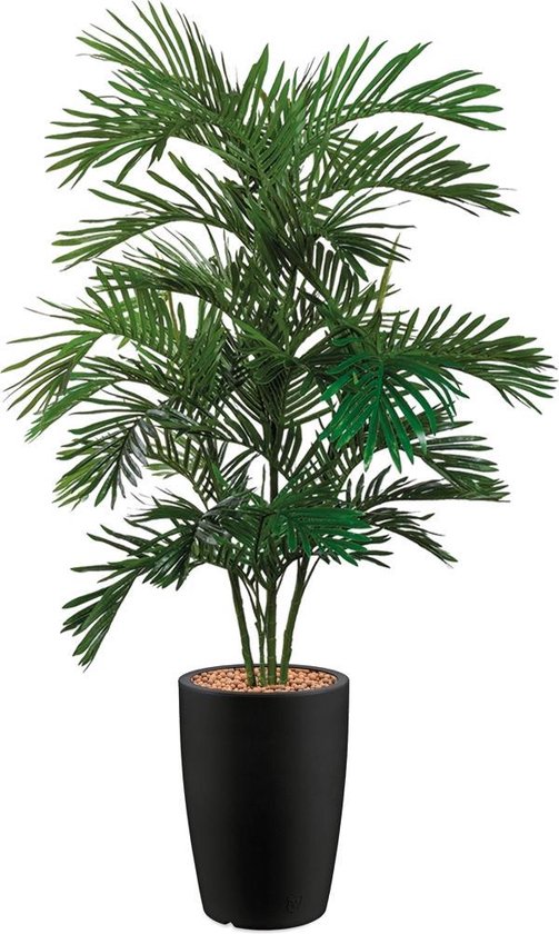 HTT - Kunstplant Areca palm in Genesis rond antraciet H170 cm