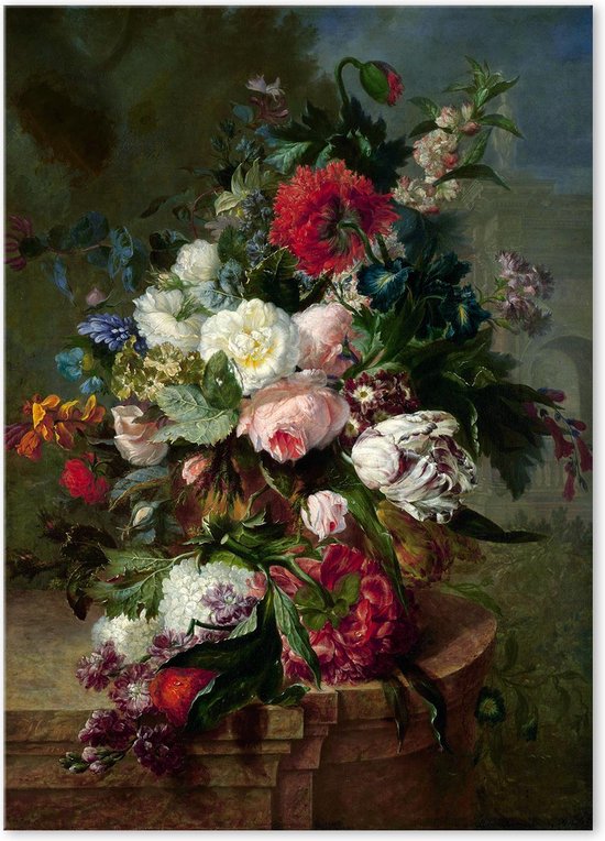 Graphic Message - Schilderij op Canvas - Festoen van Vruchten en Bloemen - de Heem